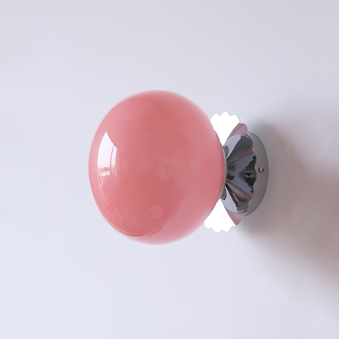 Aplique de cristal rosa ajustable con marco de metal para dormitorio, pasillo y sala de estar | Lámpara de techo y pared para interiores con base E26 E27 | Thomler