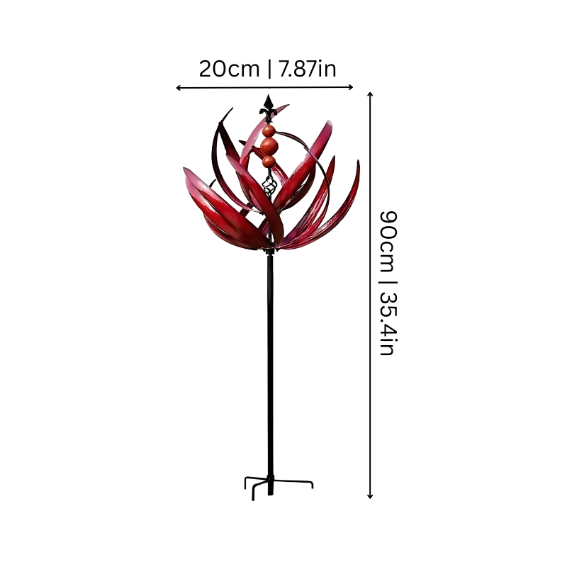 Rotating Metal Wind Spinner Garden Stake with Reflective Spiral Design for Outdoor Yard Decor | Colorful Solar Light Catcher Kinetic