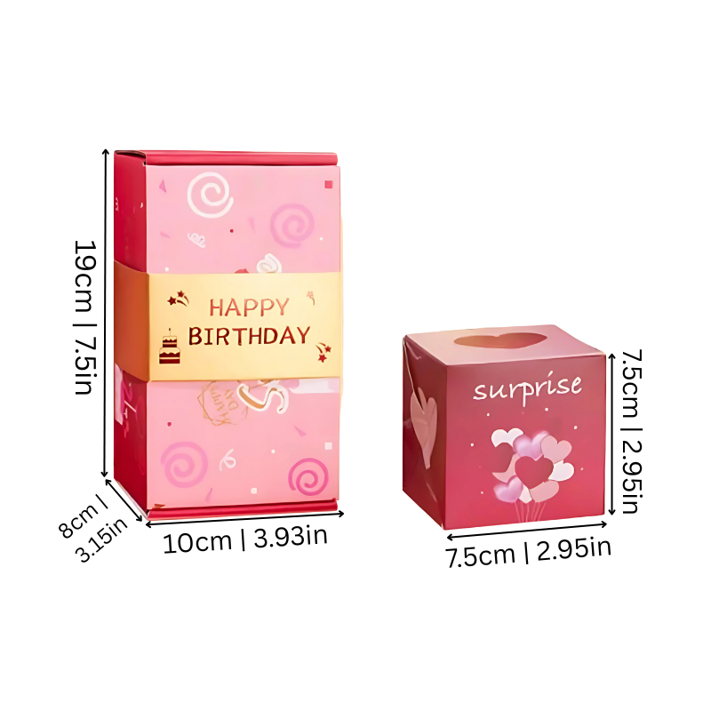 Pop-Up Surprise Gift Box with Heart Design – Multi-Layer Exploding Present for Birthdays, Anniversaries & Celebrations