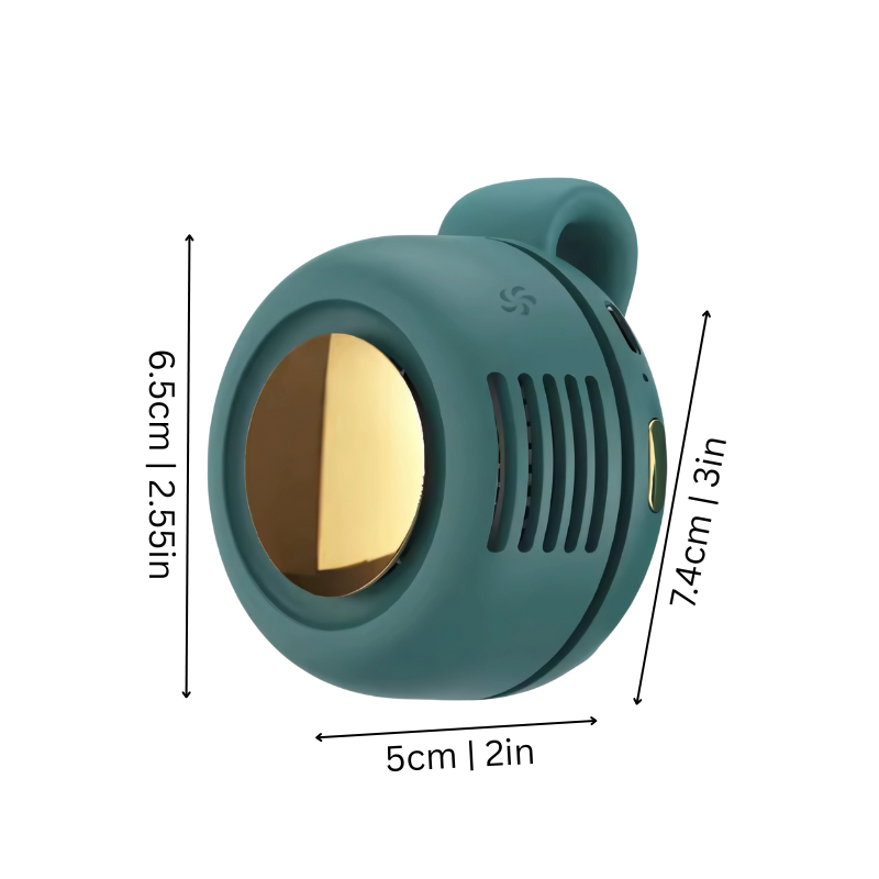 Freihändiger Nackenventilator – Kabelloser, tragbarer und per USB wiederaufladbarer Kühlventilator mit 360°-Luftstrom für Spaziergänge, Arbeit & Reisen
