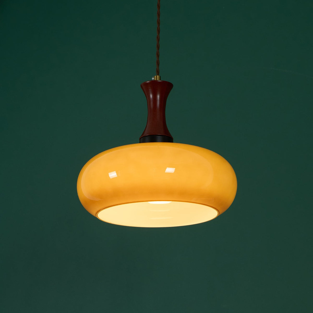 Glass Pendant Light for Kitchen Island & Dining Room — Adjustable Hanging Fixture with Warm Amber Shade, 11 Inch Wide, Dimmable Modern Farmh | Thomler