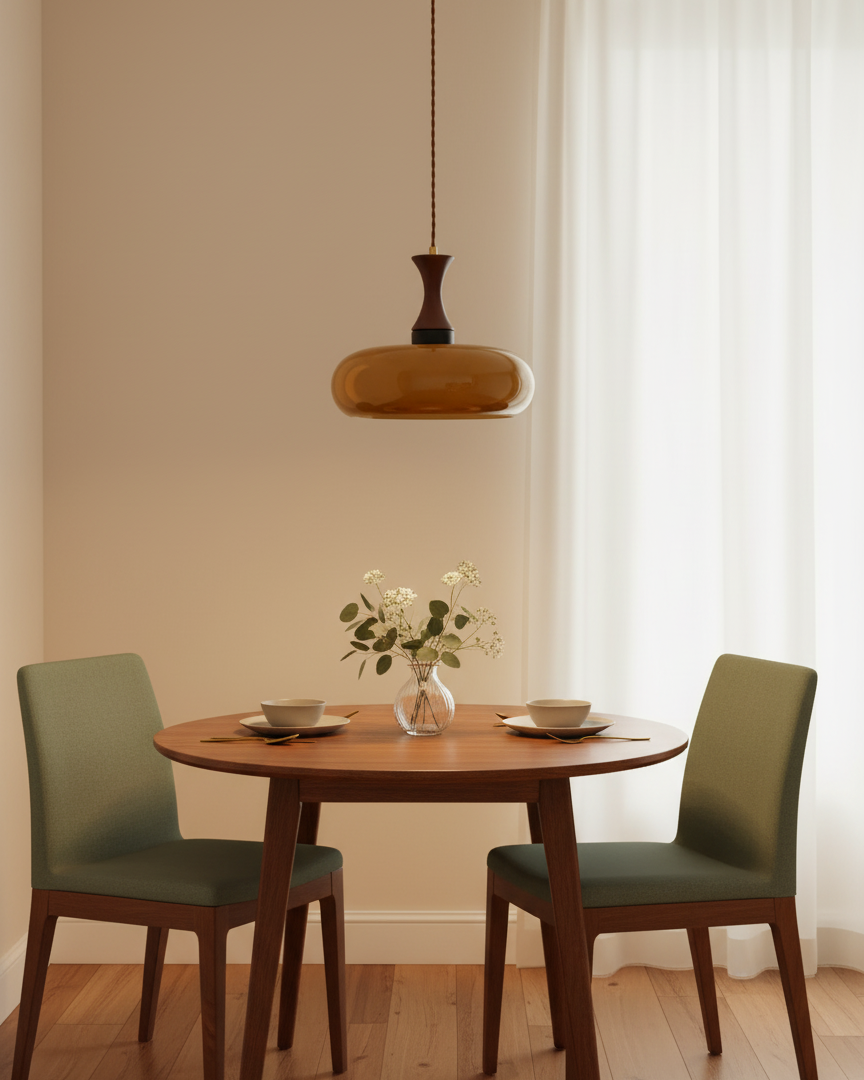 Glass Pendant Light for Kitchen Island & Dining Room — Adjustable Hanging Fixture with Warm Amber Shade, 11 Inch Wide, Dimmable Modern Farmh | Thomler