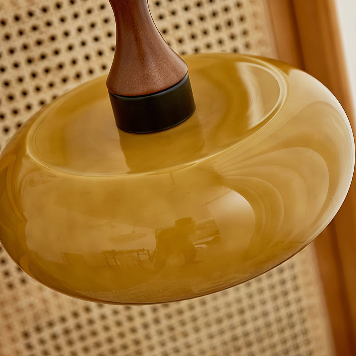 Glass Pendant Light for Kitchen Island & Dining Room — Adjustable Hanging Fixture with Warm Amber Shade, 11 Inch Wide, Dimmable Modern Farmh | Thomler
