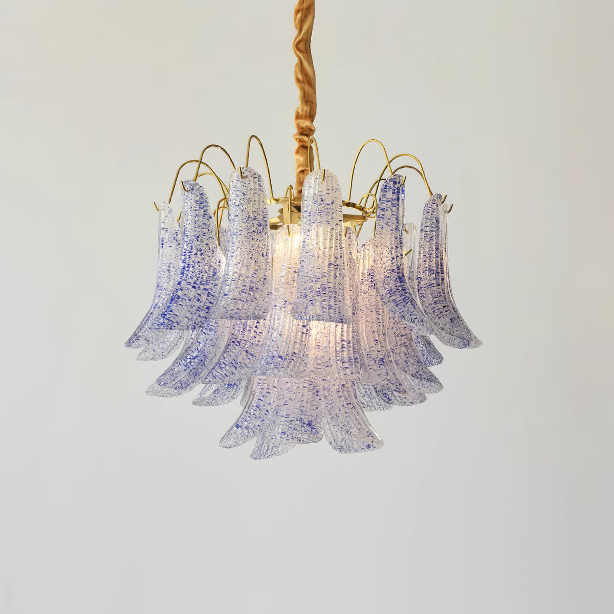 Mondgeblazen kunstglazen kroonluchter, hanglamp met meerdere lichtbronnen, levendige kleuren, statement-verlichting voor eetkamer en woonkamer, diameter 50-60 cm | Thomler