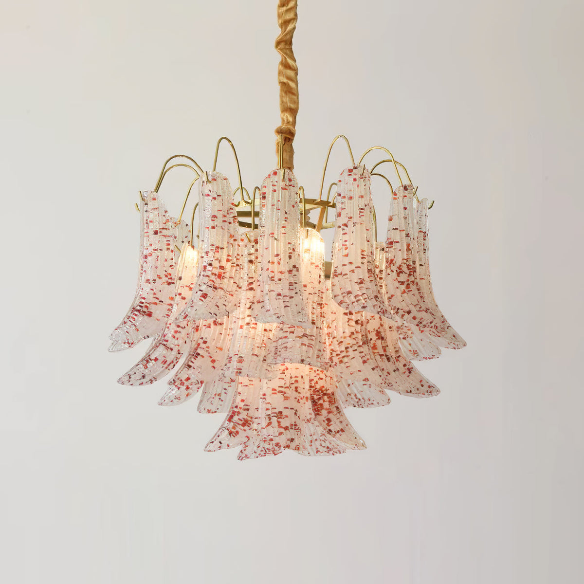 Mondgeblazen kunstglazen kroonluchter, hanglamp met meerdere lichtbronnen, levendige kleuren, statement-verlichting voor eetkamer en woonkamer, diameter 50-60 cm | Thomler