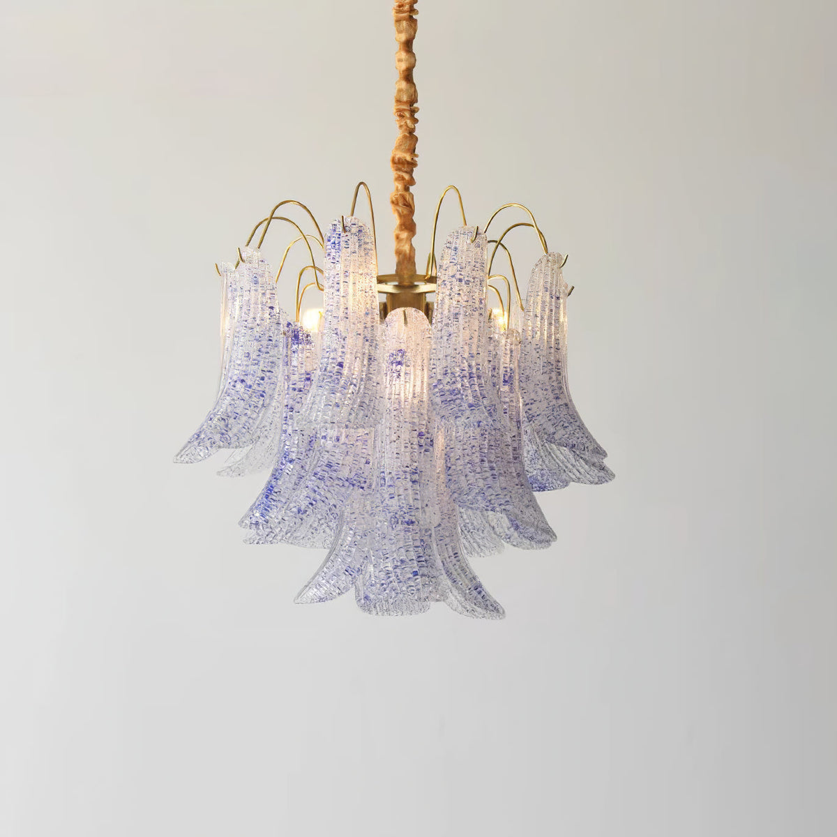 Mondgeblazen kunstglazen kroonluchter, hanglamp met meerdere lichtbronnen, levendige kleuren, statement-verlichting voor eetkamer en woonkamer, diameter 50-60 cm | Thomler
