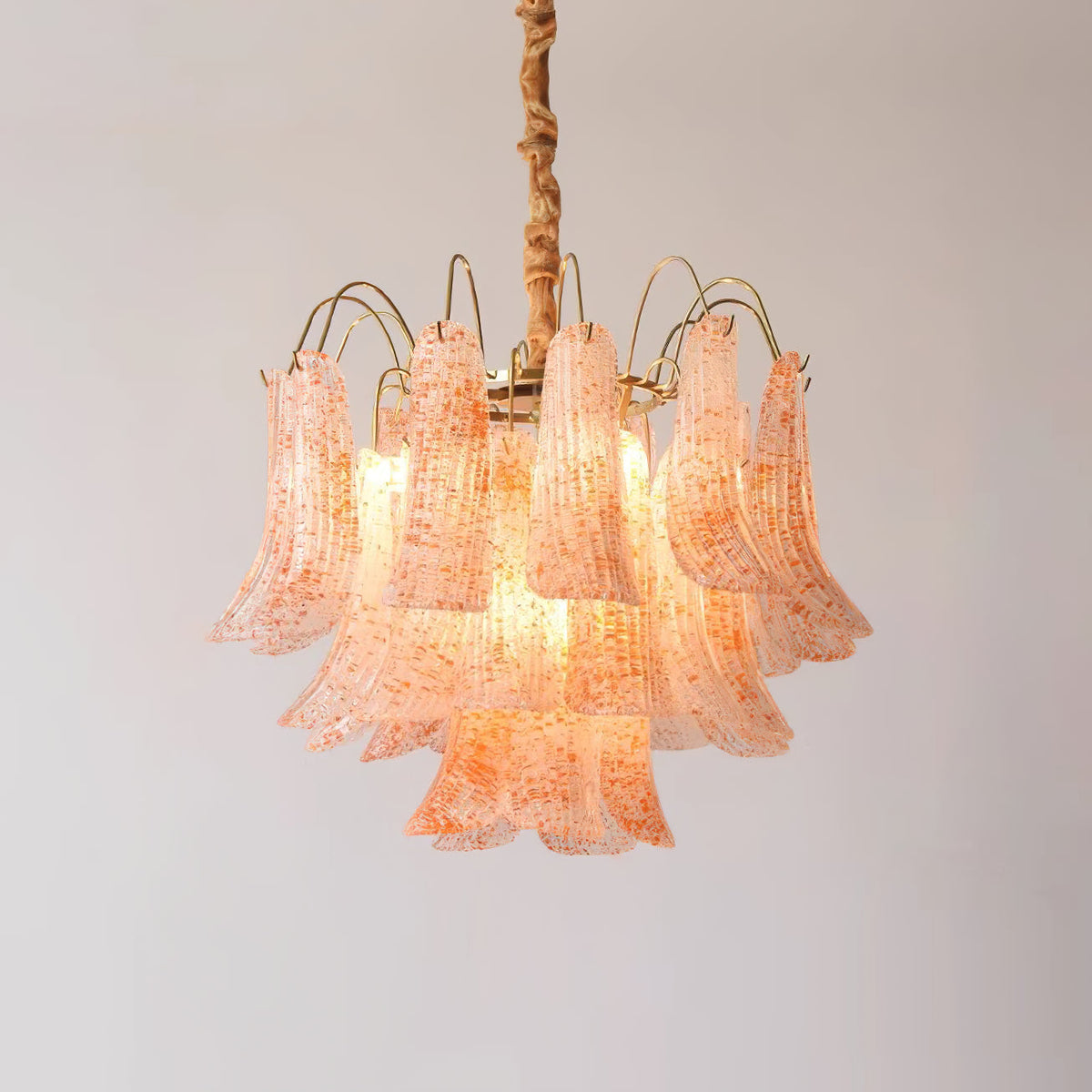 Mondgeblazen kunstglazen kroonluchter, hanglamp met meerdere lichtbronnen, levendige kleuren, statement-verlichting voor eetkamer en woonkamer, diameter 50-60 cm | Thomler