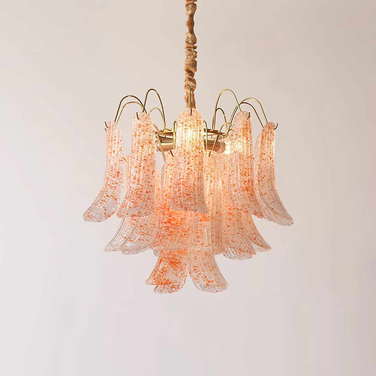 Mondgeblazen kunstglazen kroonluchter, hanglamp met meerdere lichtbronnen, levendige kleuren, statement-verlichting voor eetkamer en woonkamer, diameter 50-60 cm | Thomler