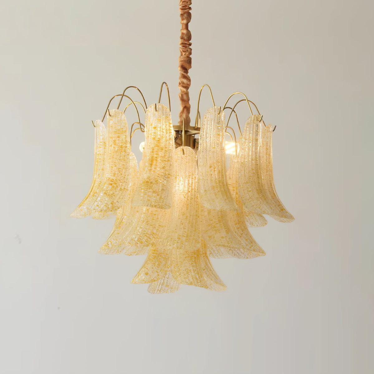 Mondgeblazen kunstglazen kroonluchter, hanglamp met meerdere lichtbronnen, levendige kleuren, statement-verlichting voor eetkamer en woonkamer, diameter 50-60 cm | Thomler