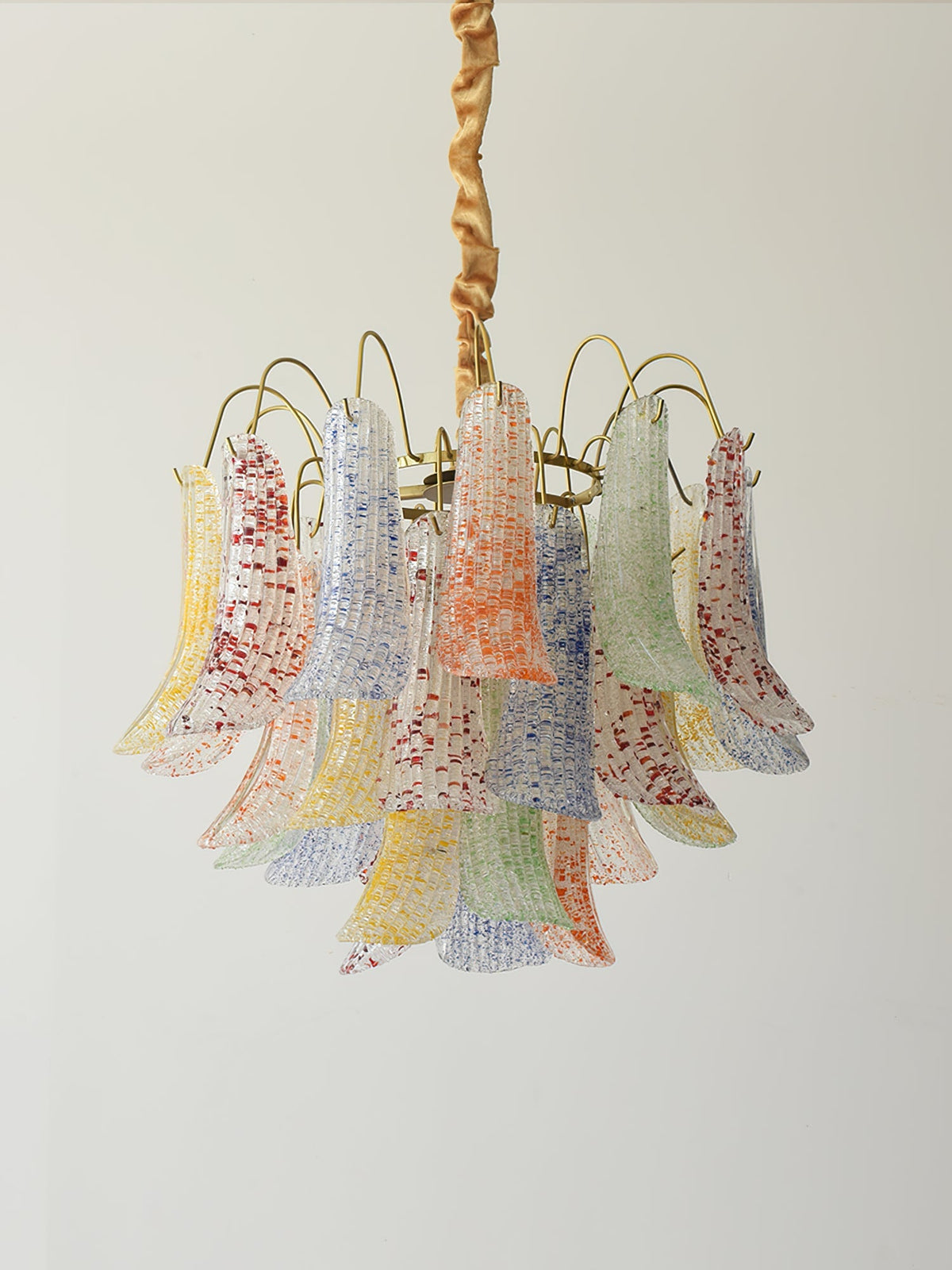 Mondgeblazen kunstglazen kroonluchter, hanglamp met meerdere lichtbronnen, levendige kleuren, statement-verlichting voor eetkamer en woonkamer, diameter 50-60 cm | Thomler
