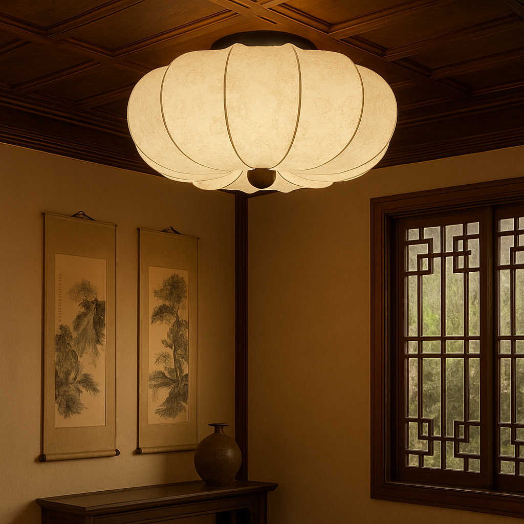 Flush Mount Fabric Ceiling Light White E27 Socket for Bedroom Living Room Hallway 108-161 sq ft Low Profile Ambient Lighting | Thomler