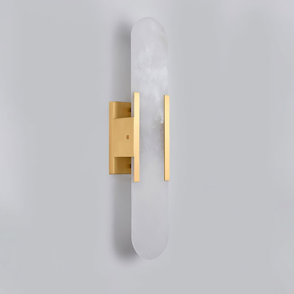 Aplique de alabastro hecho a mano con detalle en latón, lámpara de pared de 14 pulgadas para dormitorio, pasillo, sala de estar, accesorio interior, LED G4, piedra alargada moderna