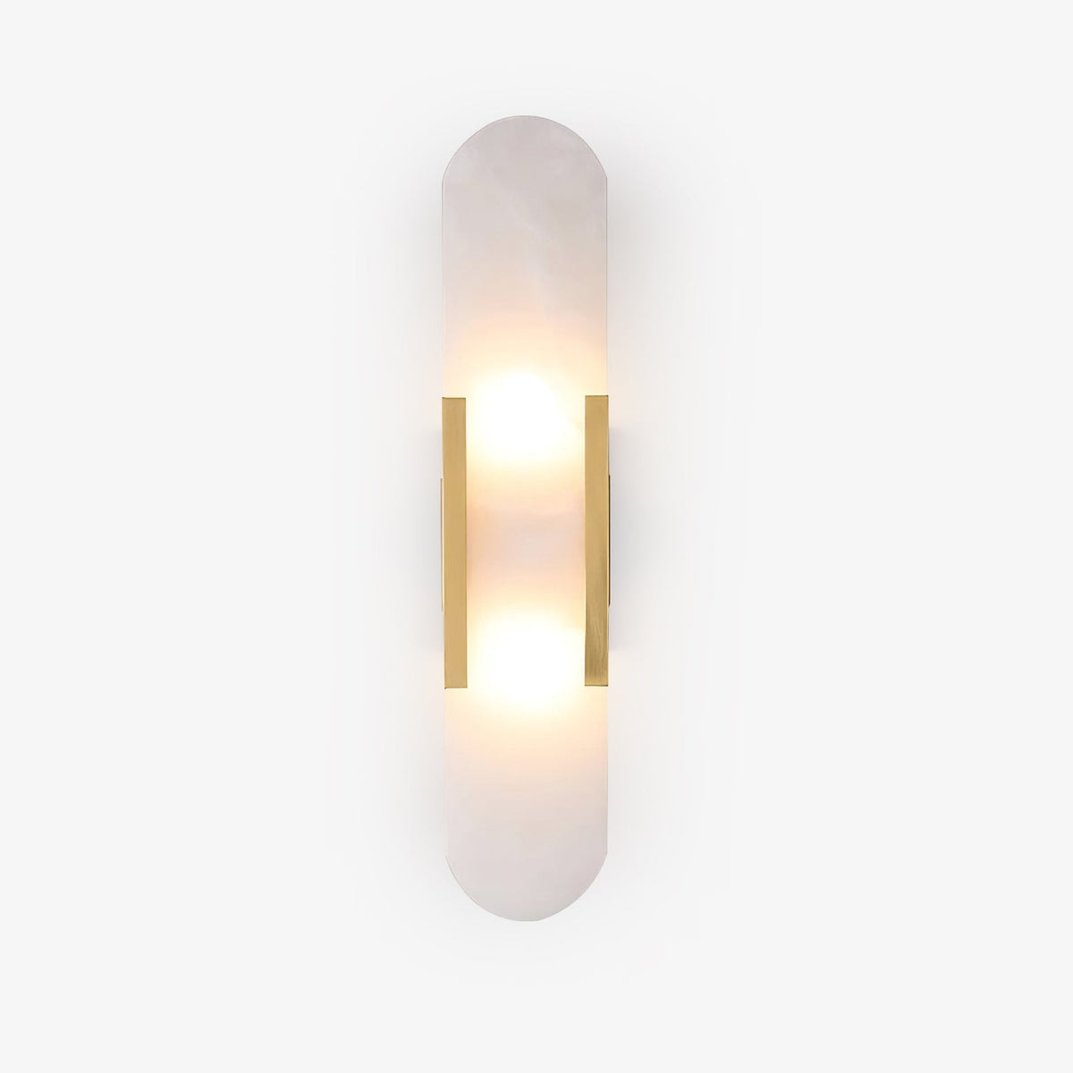 Aplique de alabastro hecho a mano con detalle en latón, lámpara de pared de 14 pulgadas para dormitorio, pasillo, sala de estar, accesorio interior, LED G4, piedra alargada moderna