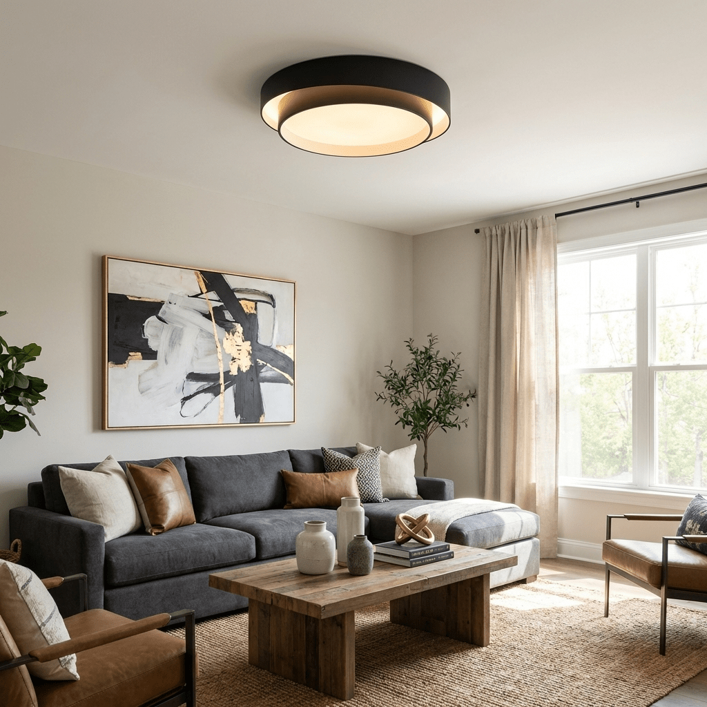 Runde LED-Deckenleuchte, flach, Metall, Weiß, 16 20 24 Zoll für Schlafzimmer, Wohnzimmer, Büro, moderne, flache Deckenbeleuchtung 3000K 4000K | Thomler