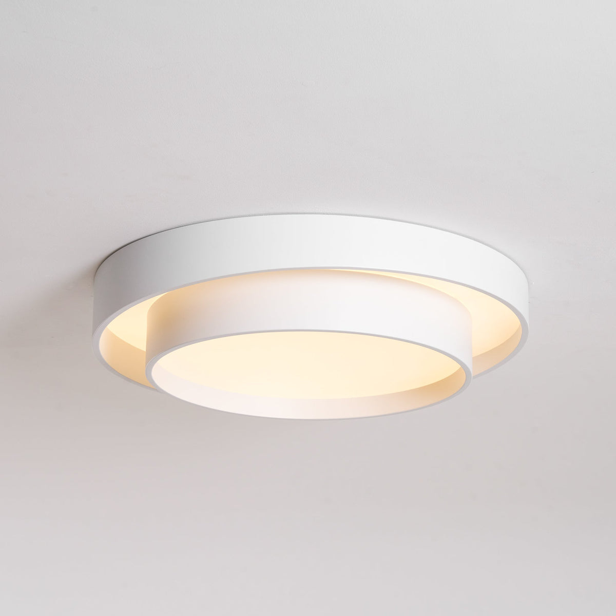 Runde LED-Deckenleuchte, flach, Metall, Weiß, 16 20 24 Zoll für Schlafzimmer, Wohnzimmer, Büro, moderne, flache Deckenbeleuchtung 3000K 4000K | Thomler
