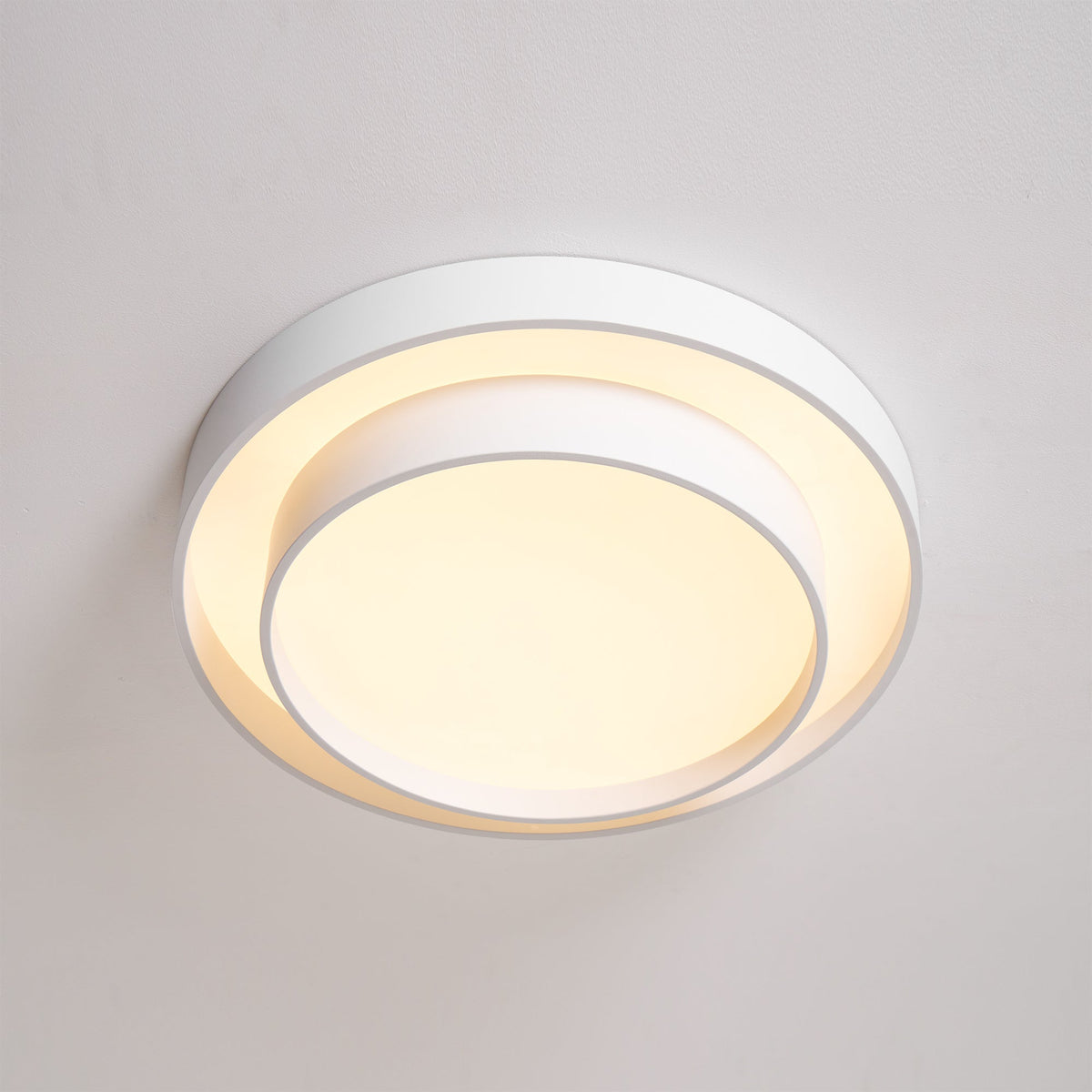 Runde LED-Deckenleuchte, flach, Metall, Weiß, 16 20 24 Zoll für Schlafzimmer, Wohnzimmer, Büro, moderne, flache Deckenbeleuchtung 3000K 4000K | Thomler