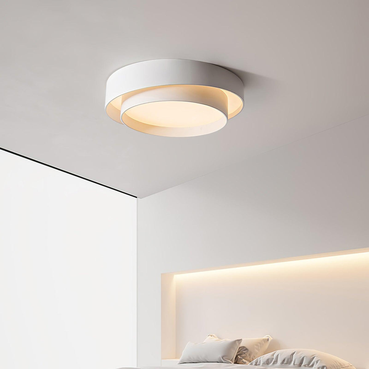 Runde LED-Deckenleuchte, flach, Metall, Weiß, 16 20 24 Zoll für Schlafzimmer, Wohnzimmer, Büro, moderne, flache Deckenbeleuchtung 3000K 4000K | Thomler