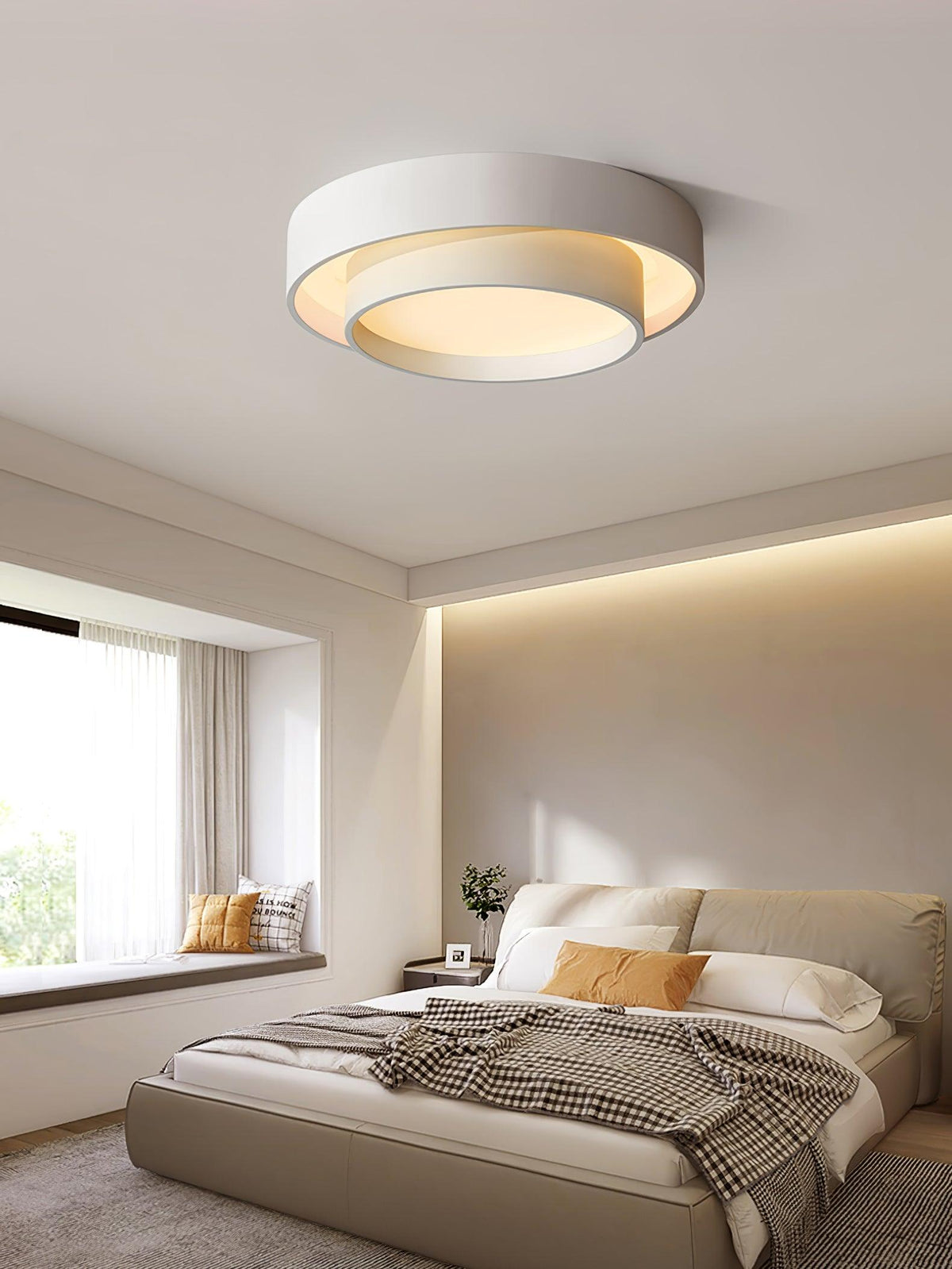 Runde LED-Deckenleuchte, flach, Metall, Weiß, 16 20 24 Zoll für Schlafzimmer, Wohnzimmer, Büro, moderne, flache Deckenbeleuchtung 3000K 4000K | Thomler