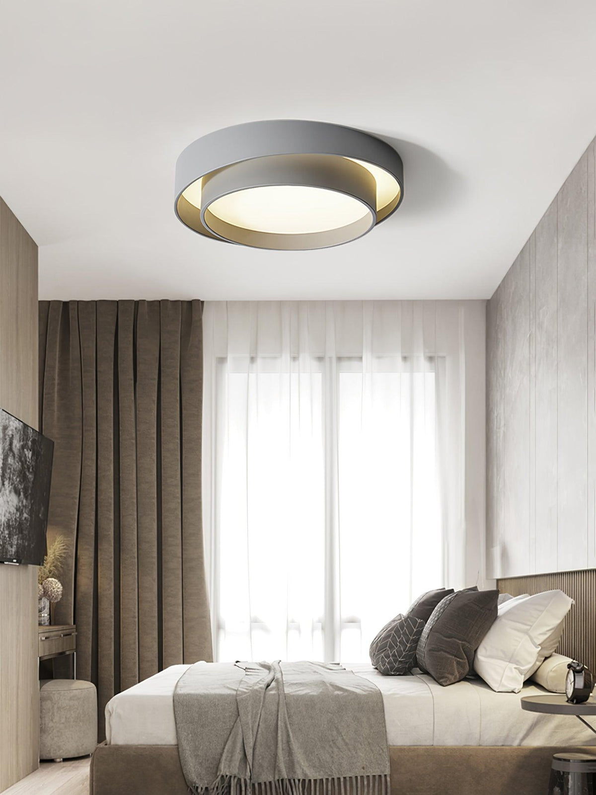 Runde LED-Deckenleuchte, flach, Metall, Weiß, 16 20 24 Zoll für Schlafzimmer, Wohnzimmer, Büro, moderne, flache Deckenbeleuchtung 3000K 4000K | Thomler