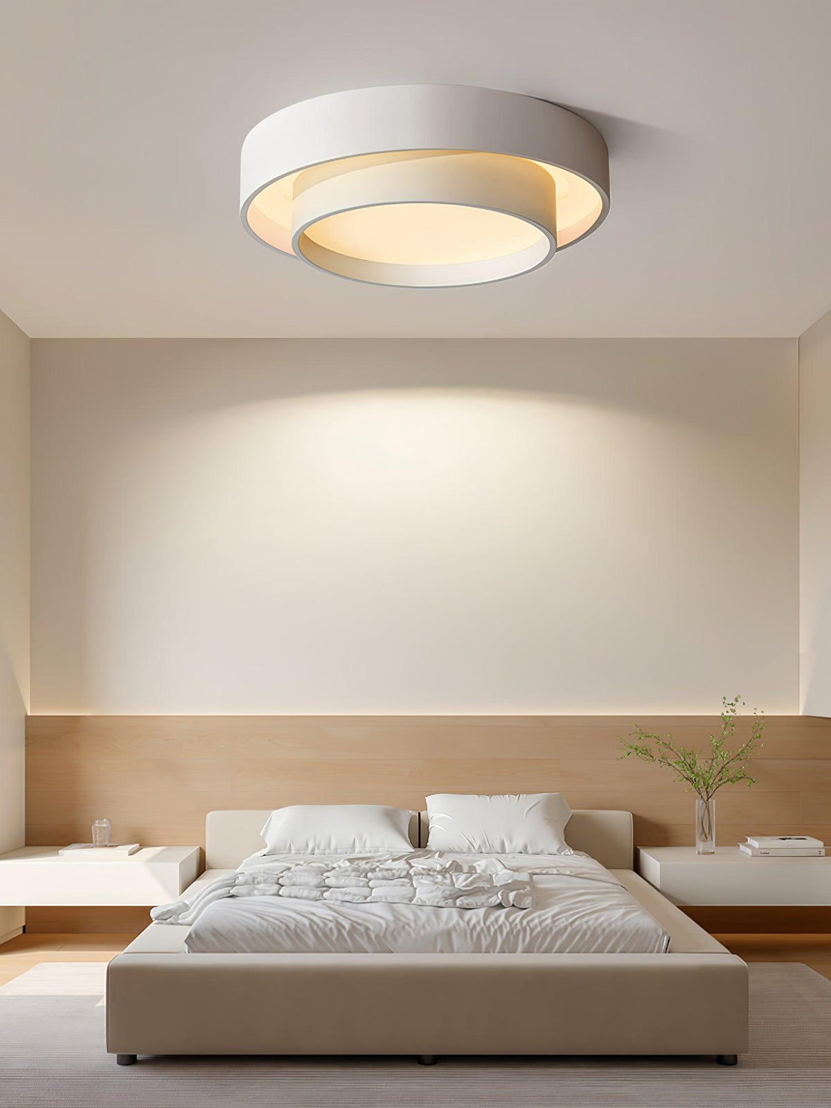 Runde LED-Deckenleuchte, flach, Metall, Weiß, 16 20 24 Zoll für Schlafzimmer, Wohnzimmer, Büro, moderne, flache Deckenbeleuchtung 3000K 4000K | Thomler
