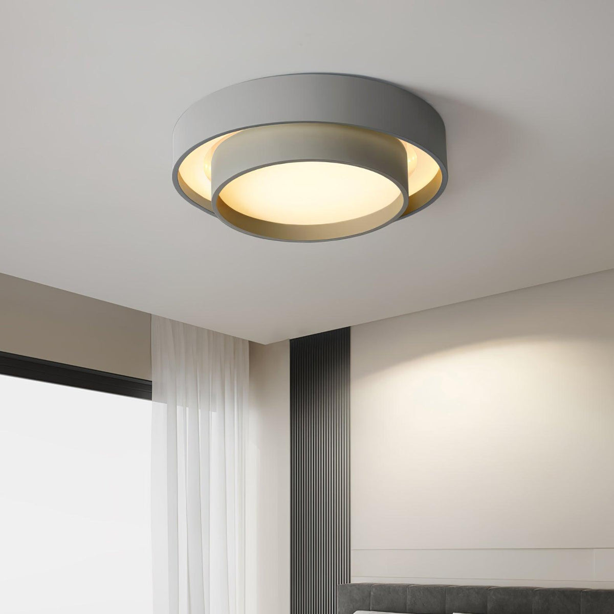 Runde LED-Deckenleuchte, flach, Metall, Weiß, 16 20 24 Zoll für Schlafzimmer, Wohnzimmer, Büro, moderne, flache Deckenbeleuchtung 3000K 4000K | Thomler