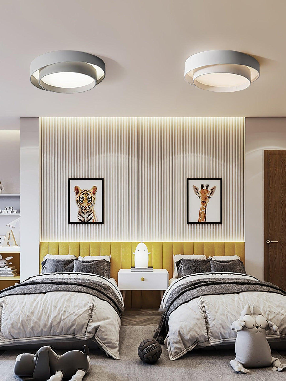 Runde LED-Deckenleuchte, flach, Metall, Weiß, 16 20 24 Zoll für Schlafzimmer, Wohnzimmer, Büro, moderne, flache Deckenbeleuchtung 3000K 4000K | Thomler