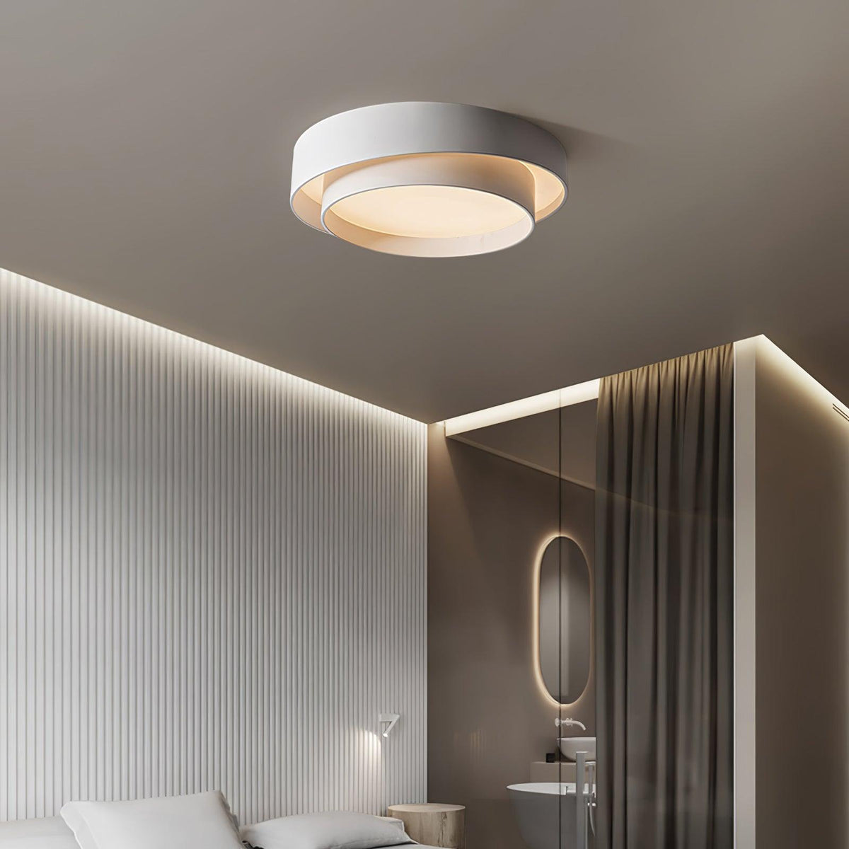 Runde LED-Deckenleuchte, flach, Metall, Weiß, 16 20 24 Zoll für Schlafzimmer, Wohnzimmer, Büro, moderne, flache Deckenbeleuchtung 3000K 4000K | Thomler