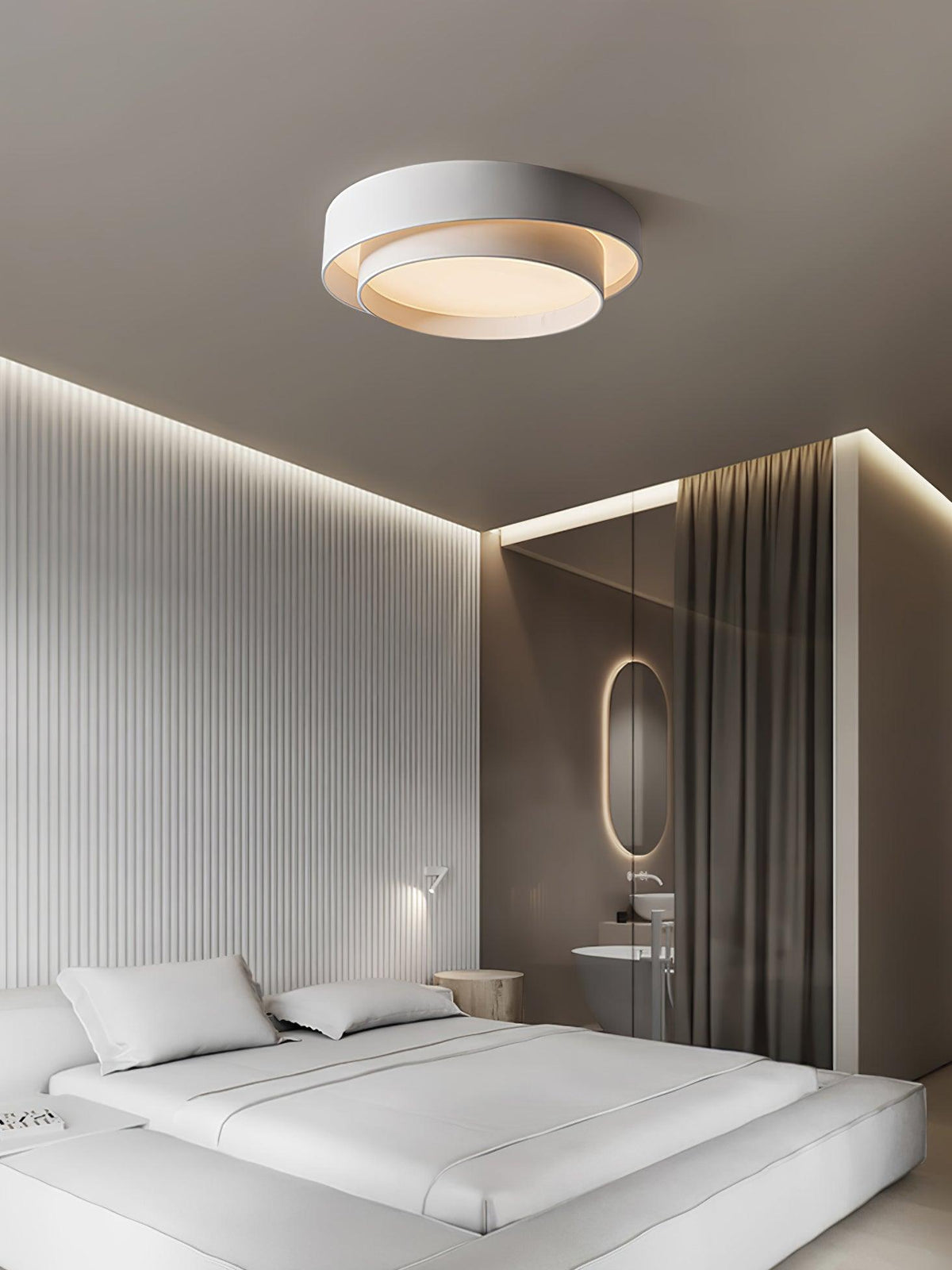 Runde LED-Deckenleuchte, flach, Metall, Weiß, 16 20 24 Zoll für Schlafzimmer, Wohnzimmer, Büro, moderne, flache Deckenbeleuchtung 3000K 4000K | Thomler