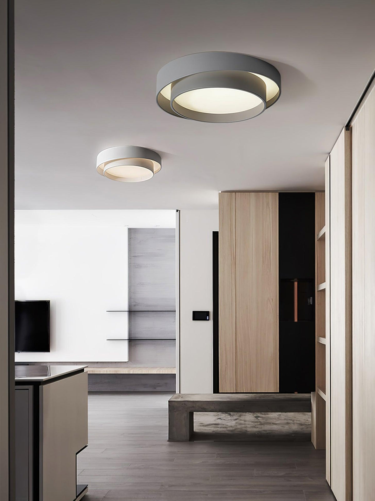 Runde LED-Deckenleuchte, flach, Metall, Weiß, 16 20 24 Zoll für Schlafzimmer, Wohnzimmer, Büro, moderne, flache Deckenbeleuchtung 3000K 4000K | Thomler