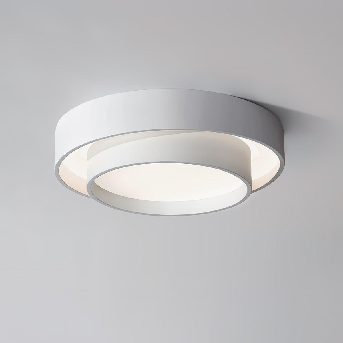 Flush Mount LED Ceiling Light Round Low-Profile Fixture Black White Gray 16 20 24 Inch Diameter for Bedroom Hall Kitchen Foyer