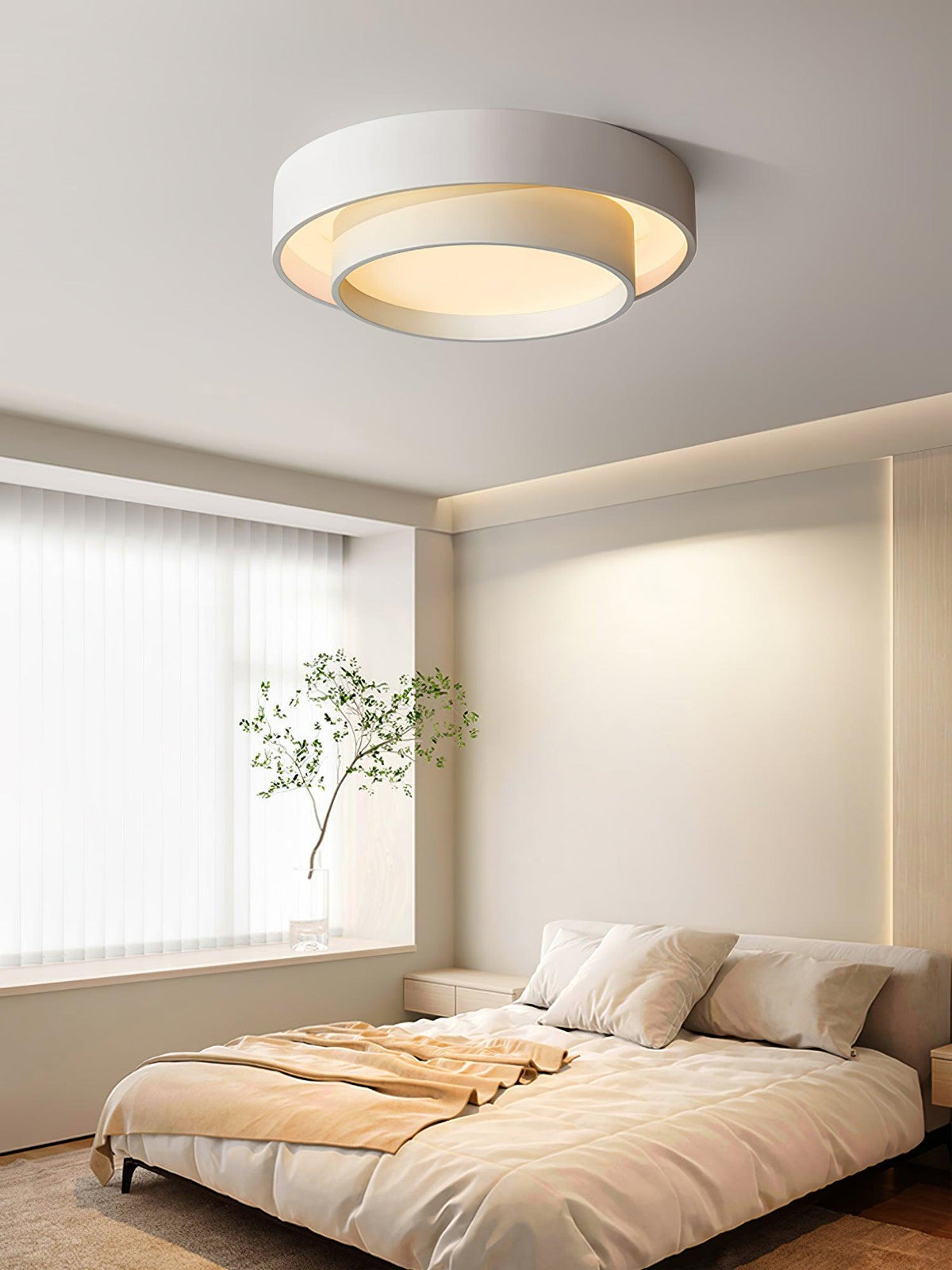 Runde LED-Deckenleuchte, flach, Metall, Weiß, 16 20 24 Zoll für Schlafzimmer, Wohnzimmer, Büro, moderne, flache Deckenbeleuchtung 3000K 4000K | Thomler