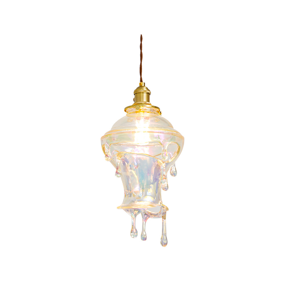 Resin Drip Hanging Lamp for Dining Room & Kitchen | Adjustable Cord Ceiling Fixture | LED or Edison Bulb Compatible | Modern Art Statement P | Thomler