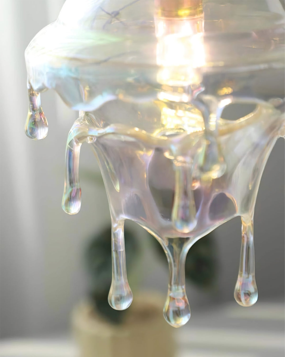 Resin Drip Hanging Lamp for Dining Room & Kitchen | Adjustable Cord Ceiling Fixture | LED or Edison Bulb Compatible | Modern Art Statement P | Thomler