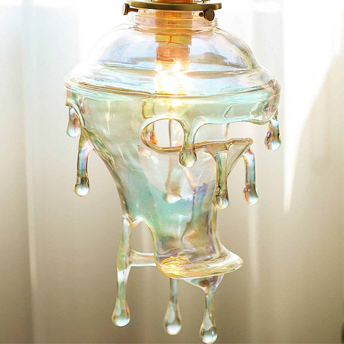Resin Drip Hanging Lamp for Dining Room & Kitchen | Adjustable Cord Ceiling Fixture | LED or Edison Bulb Compatible | Modern Art Statement P | Thomler