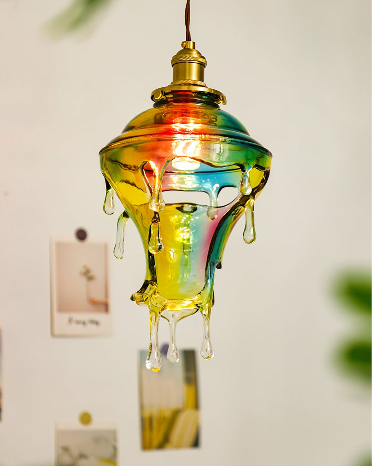 Resin Drip Hanging Lamp for Dining Room & Kitchen | Adjustable Cord Ceiling Fixture | LED or Edison Bulb Compatible | Modern Art Statement P | Thomler