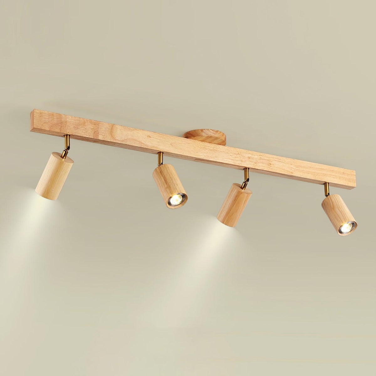 Deckenstrahler-Schiene Holzoptik verstellbare Spots für Küche Wohnzimmer Flur Bar Schienen-Deckenmontage ausrichtbare Akzentbeleuchtung | Thomler