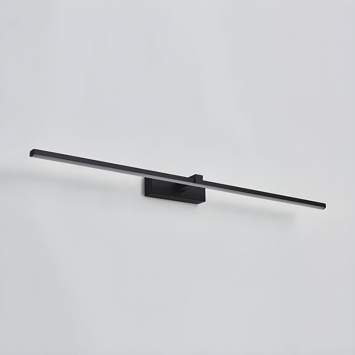 Barra de luz LED para tocador cableada de 16 pulgadas, aluminio negro para espejo de baño sobre lavabo, aplique de pared interior moderno con temperatura de color ajustable