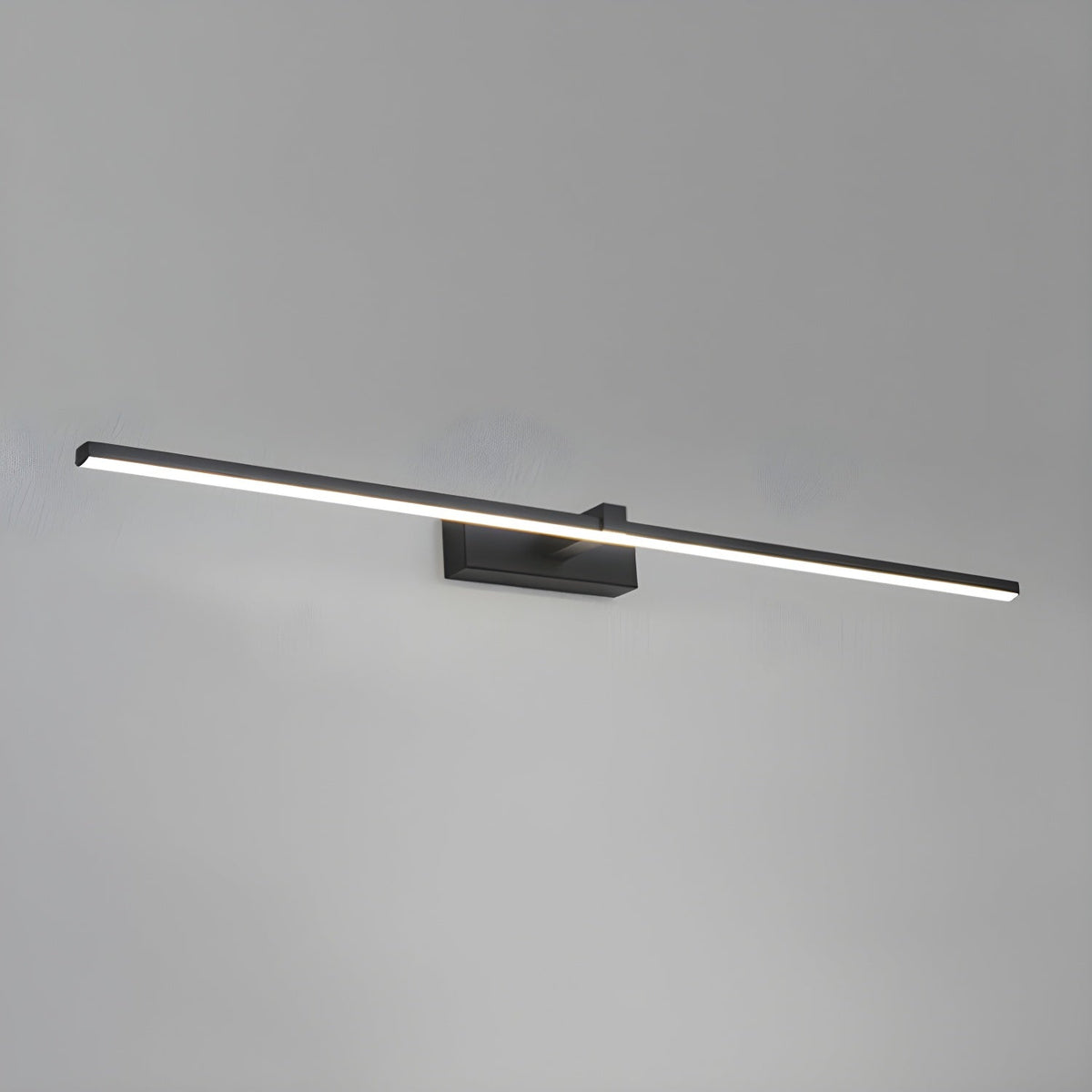 Barra de luz LED para tocador cableada de 16 pulgadas, aluminio negro para espejo de baño sobre lavabo, aplique de pared interior moderno con temperatura de color ajustable