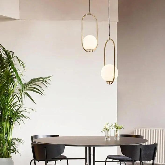 Glazen hanglamp met metalen frame voor kookeiland eetkamer eigentijdse plafondverlichting moderne hanglamp | Thomler
