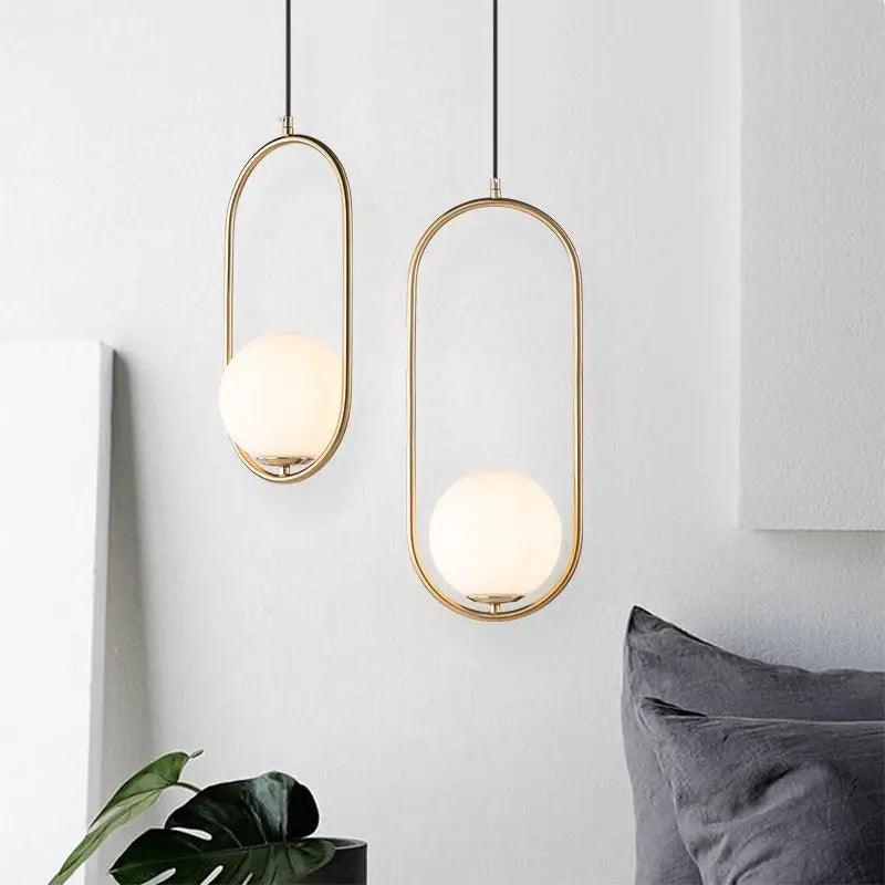 Glazen hanglamp met metalen frame voor kookeiland eetkamer eigentijdse plafondverlichting moderne hanglamp | Thomler