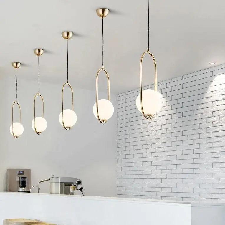 Glazen hanglamp met metalen frame voor kookeiland eetkamer eigentijdse plafondverlichting moderne hanglamp | Thomler