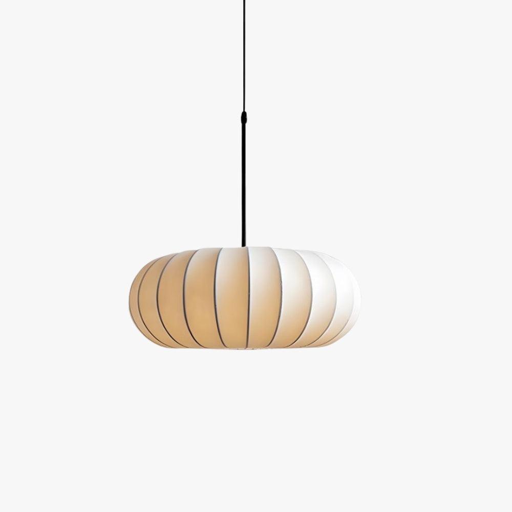 Hanging Silk Ceiling Fixture with Organic Shape for Dining Rooms & Living Spaces – Dimmable LED Compatible in 12, 16, or 20 Inch Sizes | Thomler