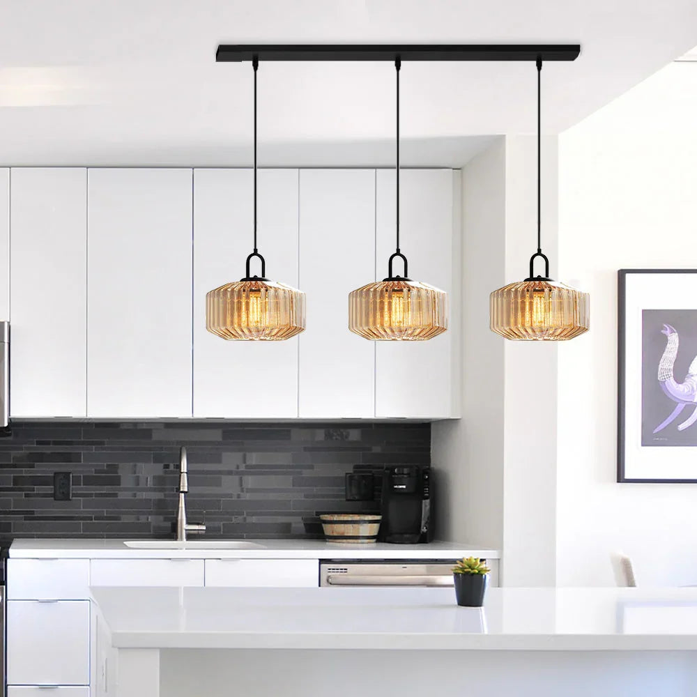 Handblown Glass Pendant Light Fixture 11 Inch Diameter for Kitchen Dining Room Hallway Living Room Bedroom LED Ceiling Light | Thomler