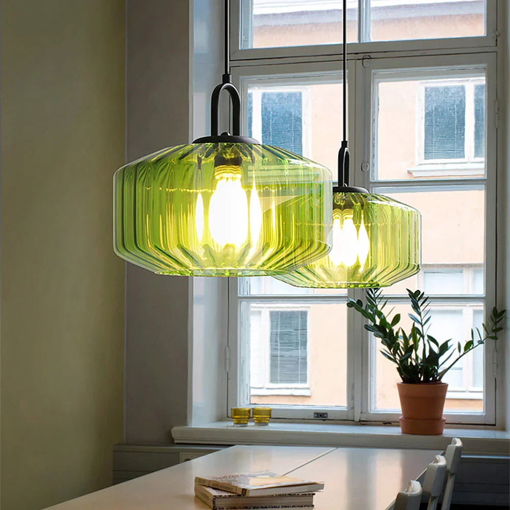 Handblown Glass Pendant Light Fixture 11 Inch Diameter for Kitchen Dining Room Hallway Living Room Bedroom LED Ceiling Light | Thomler