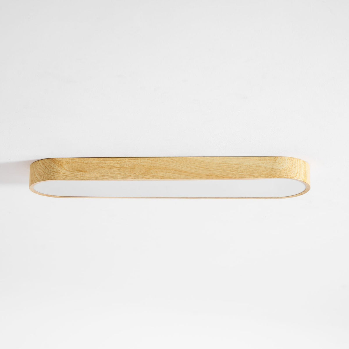 LED-Deckenleuchte mit Holzoptik-Rahmen, 16 Zoll, Weiß, für Schlafzimmer, Küche, Flur, flache integrierte Deckenlampe | Thomler