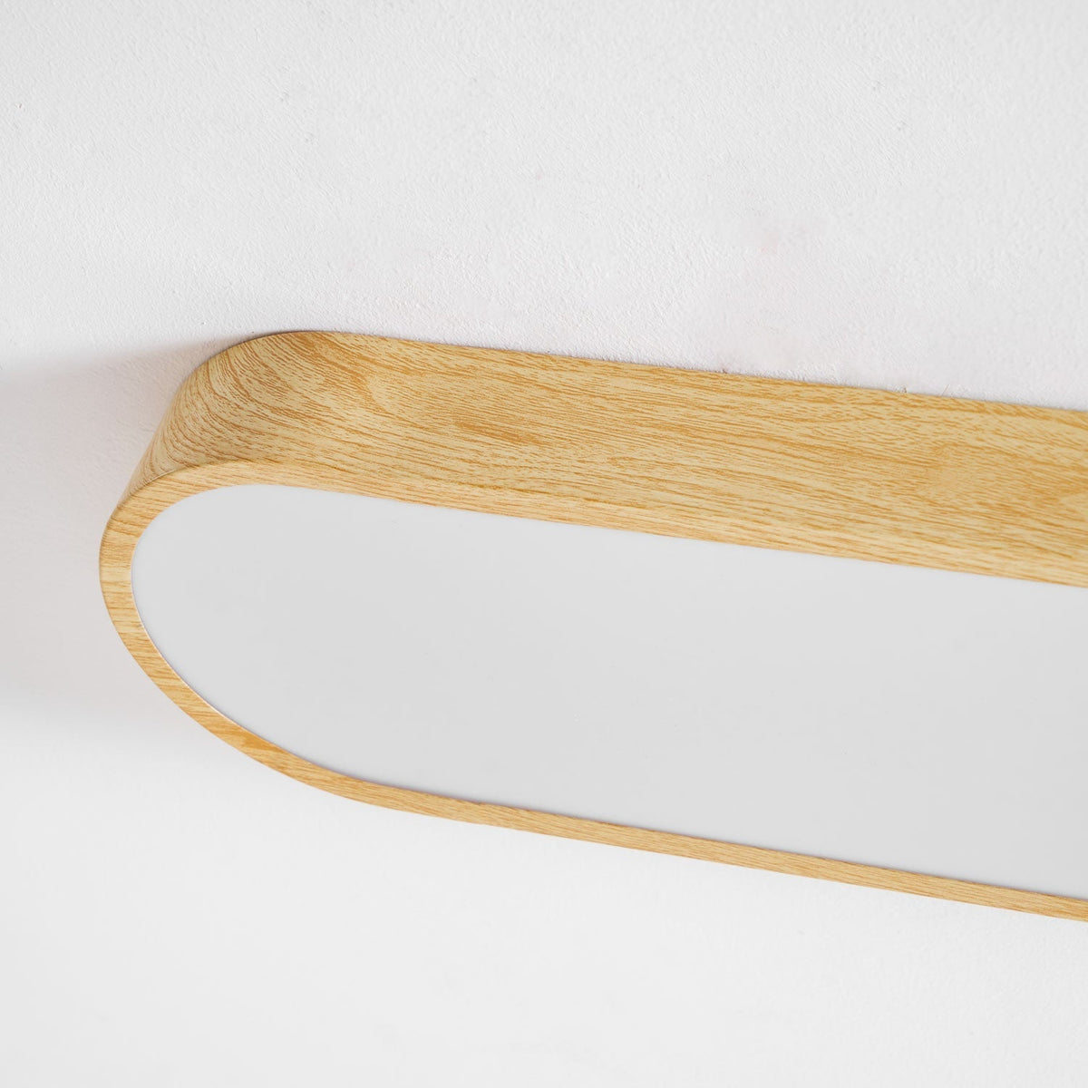 LED-Deckenleuchte mit Holzoptik-Rahmen, 16 Zoll, Weiß, für Schlafzimmer, Küche, Flur, flache integrierte Deckenlampe | Thomler