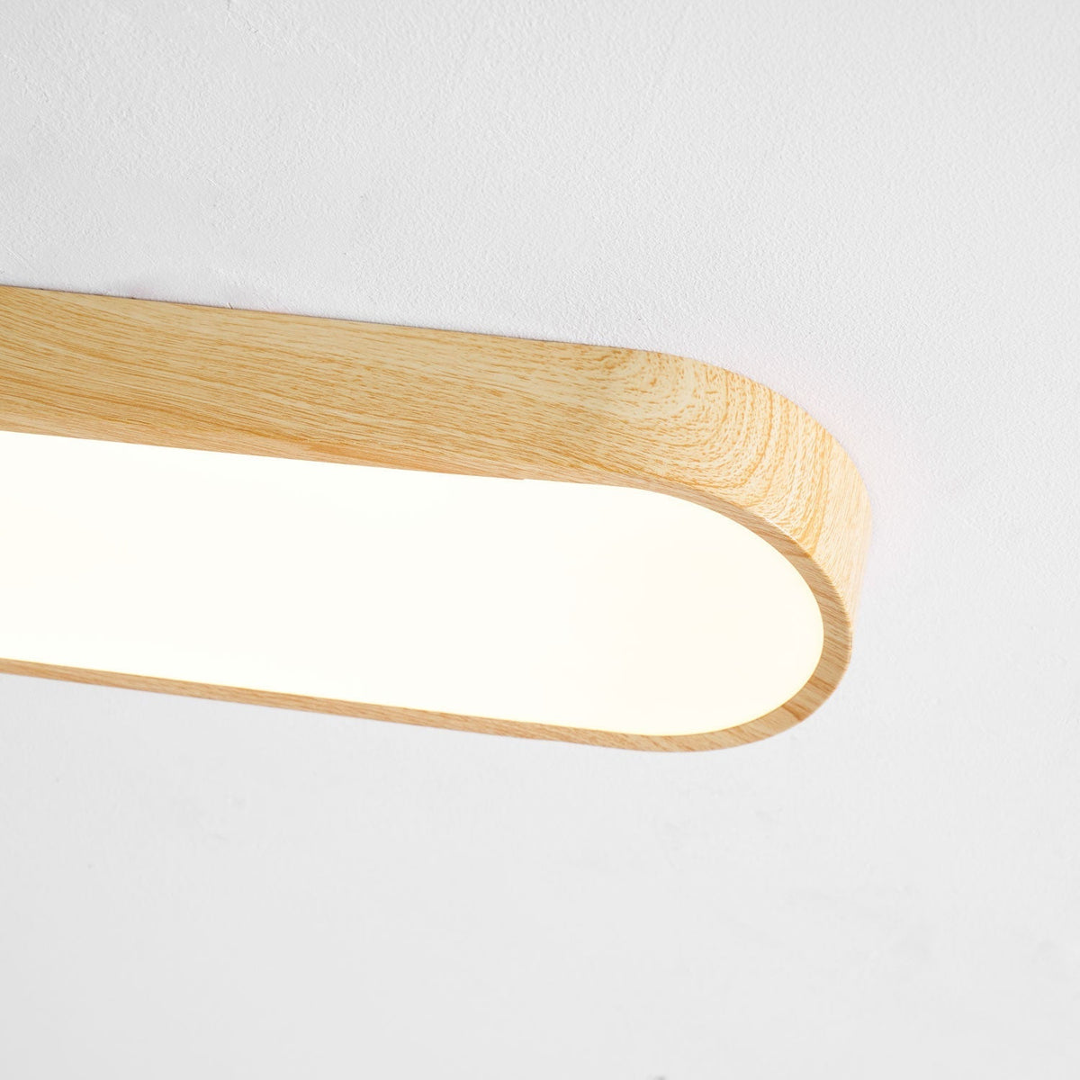 LED-Deckenleuchte mit Holzoptik-Rahmen, 16 Zoll, Weiß, für Schlafzimmer, Küche, Flur, flache integrierte Deckenlampe | Thomler