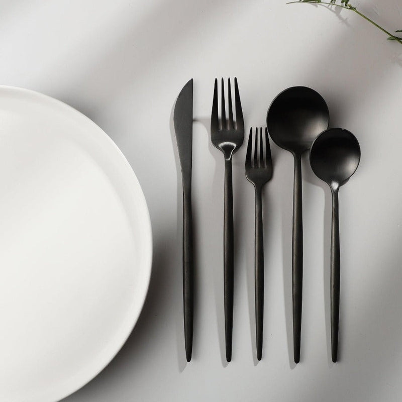 Titanium-Coated Stainless Steel Flatware Set – 18/10 Premium Dinnerware Service for Everyday Dining & Special Occasions | Thomler