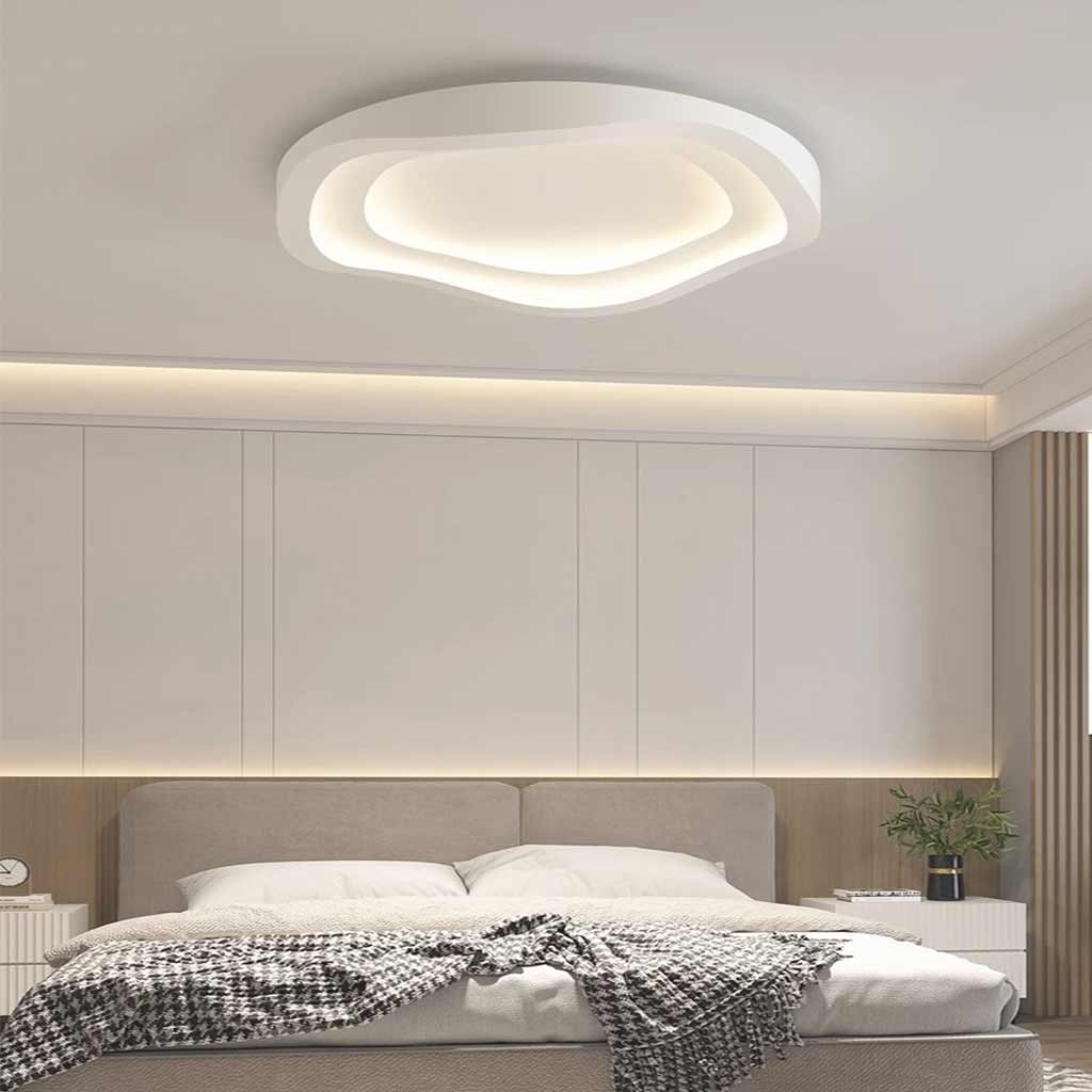 Low-Profile LED Ceiling Light 16-24 in Adjustable Dimmable White Iron Modern Overhead Fixture for Bedrooms Kitchens Home Office Hallways Ent | Thomler