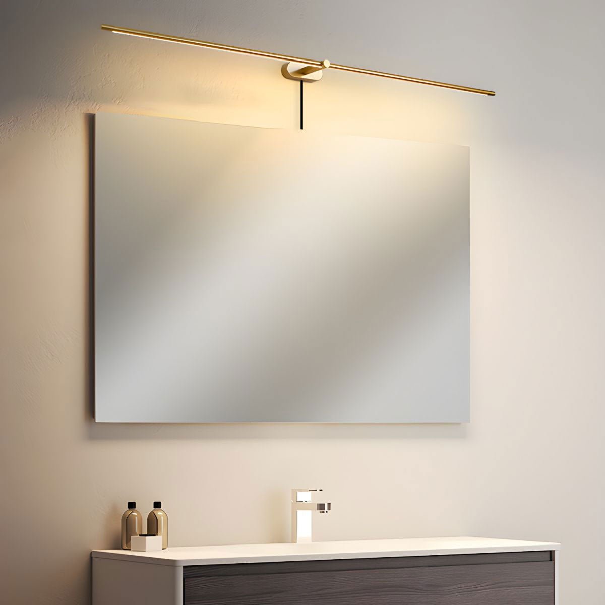 Bathroom Vanity Mirror Light Bar 27 in Metal Wall Mount LED Fixture Dimmable Warm Neutral Cool White for Makeup Bath Cabinet